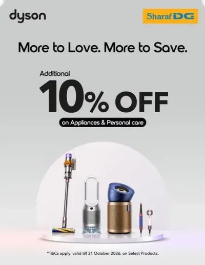 Additional 10% OFF On Dyson Products ad catalog