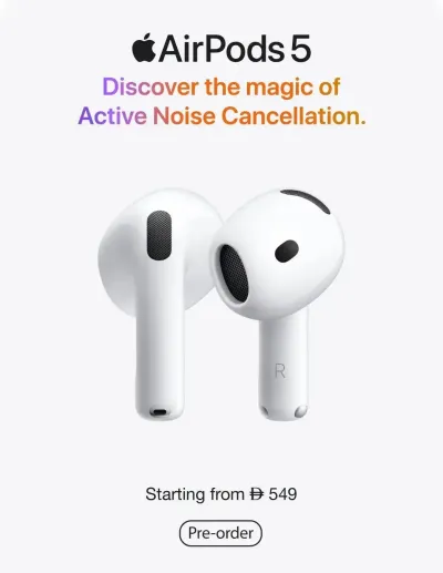 Sale On AirPods 5 ad catalog